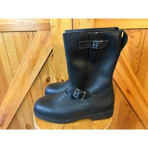 Cruiserworks Black Leather Classic Motorcycle Boots Men's Size 10.5M Read